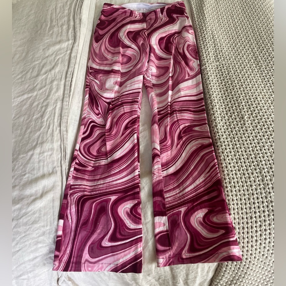 Hosbjerg Pink Swirl-Patterned Pants